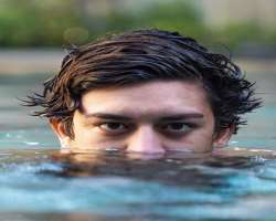 He enjoys swimming and finds swimming and going underwater peacefull.